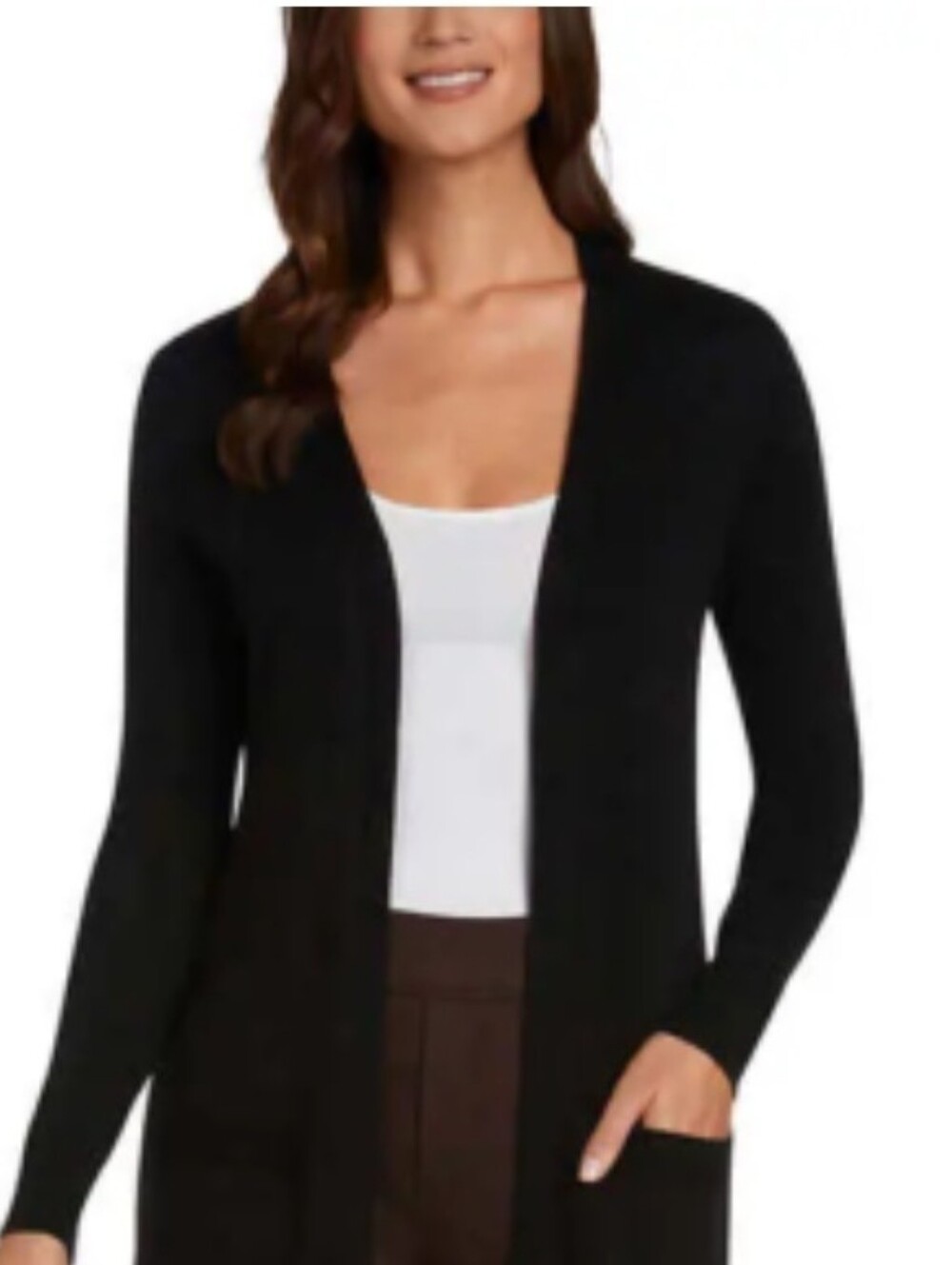 a new day Black Open-Front Long Cardigan